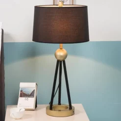 LED Table Lamp Fabric Shade Iron, 5W 24.6