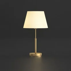 LED Table Lamp Gold Brass Fabric Modern Warm White Bedside Table Lamp Applicable to Living Room Bedroom Office Bedside Cabinet and Bookcase 110-240V