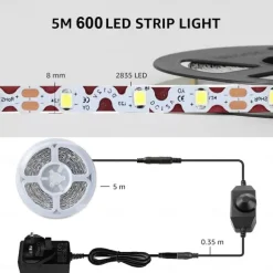 LED Vanity Mirror Light Kit 2-5 Meters Bendable without Cutting Vanity Table Vanity Mirror Dressing Room Dimmable Flexible Strip Kit with Dimmer and Power Supply Mirror not Included