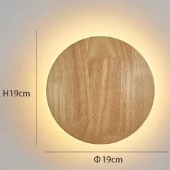 LED Wall Light Bedroom Bedside Lamp Round Design Wood for Living Room Background Wall Modern Corridor Balcony Study Creative Light Luxury Wall Lamp