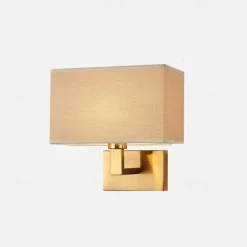 LED Wall Light Modern Cloth Fabric Shade Double Arm Wall Lamps Bedside Wall Lights Metal Sconce 110-240V