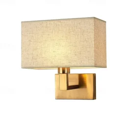 LED Wall Light Modern Cloth Fabric Shade Double Arm Wall Lamps Bedside Wall Lights Metal Sconce 110-240V