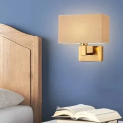 LED Wall Light Modern Cloth Fabric Shade Double Arm Wall Lamps Bedside Wall Lights Metal Sconce 110-240V