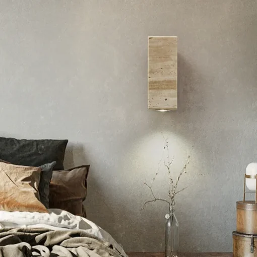 LED Wall Light Round Design 5W Luxury Ceramic Marble Bedside Lamp for Bedroom Living Room Modern Corridor Balcony Study Creative Fixture