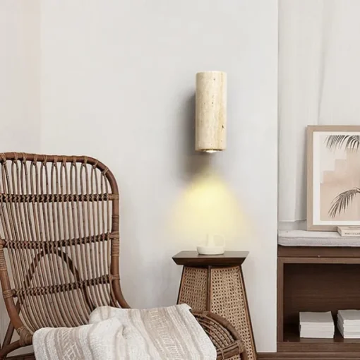 LED Wall Light Round Design 5W Luxury Ceramic Marble Bedside Lamp for Bedroom Living Room Modern Corridor Balcony Study Creative Fixture