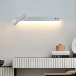 LED Wall Lights Indoor Adjustable Wall Lights with Switch Lighting Fixture Lamps Warm White Wall Lighting for Bedroom Study Office 110-240V