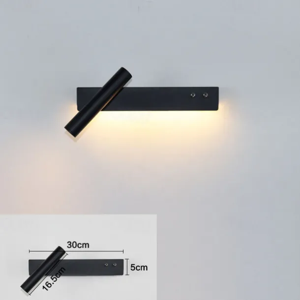 LED Wall Lights Indoor Adjustable Wall Lights with Switch Lighting Fixture Lamps Warm White Wall Lighting for Bedroom Study Office 110-240V