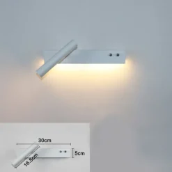 LED Wall Lights Indoor Adjustable Wall Lights with Switch Lighting Fixture Lamps Warm White Wall Lighting for Bedroom Study Office 110-240V