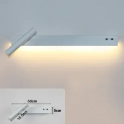 LED Wall Lights Indoor Adjustable Wall Lights with Switch Lighting Fixture Lamps Warm White Wall Lighting for Bedroom Study Office 110-240V