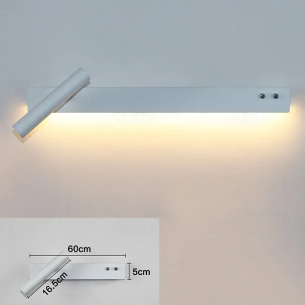 LED Wall Lights Indoor Adjustable Wall Lights with Switch Lighting Fixture Lamps Warm White Wall Lighting for Bedroom Study Office 110-240V