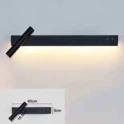 LED Wall Lights Indoor Adjustable Wall Lights with Switch Lighting Fixture Lamps Warm White Wall Lighting for Bedroom Study Office 110-240V