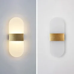 LED Wall Sconce 2-Color Light Source 10cm 5W Nordic Style IP54 Aluminum Acrylic Indoor Wall Lamps Lighting for Bedroom Bathroom Living Room Hallways 85-265V