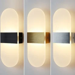 LED Wall Sconce 2-Color Light Source 10cm 5W Nordic Style IP54 Aluminum Acrylic Indoor Wall Lamps Lighting for Bedroom Bathroom Living Room Hallways 85-265V