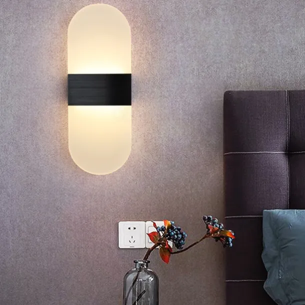 LED Wall Sconce 2-Color Light Source 10cm 5W Nordic Style IP54 Aluminum Acrylic Indoor Wall Lamps Lighting for Bedroom Bathroom Living Room Hallways 85-265V
