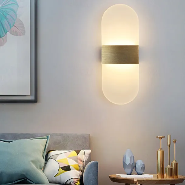 LED Wall Sconce 2-Color Light Source 10cm 5W Nordic Style IP54 Aluminum Acrylic Indoor Wall Lamps Lighting for Bedroom Bathroom Living Room Hallways 85-265V