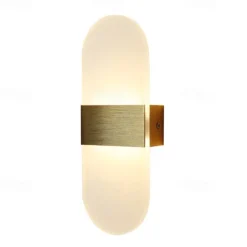 LED Wall Sconce 2-Color Light Source 10cm 5W Nordic Style IP54 Aluminum Acrylic Indoor Wall Lamps Lighting for Bedroom Bathroom Living Room Hallways 85-265V