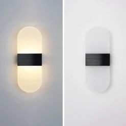 LED Wall Sconce 2-Color Light Source 10cm 5W Nordic Style IP54 Aluminum Acrylic Indoor Wall Lamps Lighting for Bedroom Bathroom Living Room Hallways 85-265V