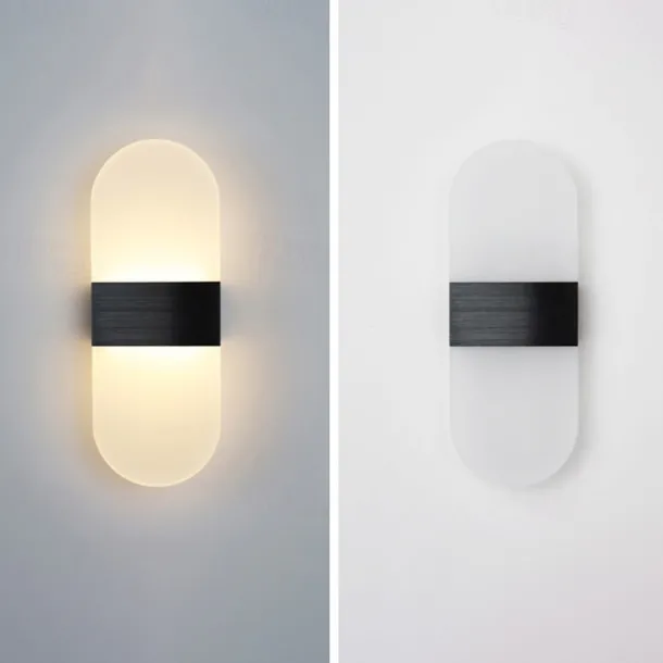 LED Wall Sconce 2-Color Light Source 10cm 5W Nordic Style IP54 Aluminum Acrylic Indoor Wall Lamps Lighting for Bedroom Bathroom Living Room Hallways 85-265V