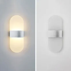 LED Wall Sconce 2-Color Light Source 10cm 5W Nordic Style IP54 Aluminum Acrylic Indoor Wall Lamps Lighting for Bedroom Bathroom Living Room Hallways 85-265V
