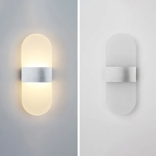 LED Wall Sconce 2-Color Light Source 10cm 5W Nordic Style IP54 Aluminum Acrylic Indoor Wall Lamps Lighting for Bedroom Bathroom Living Room Hallways 85-265V