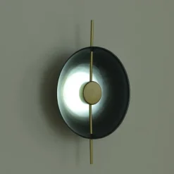 LED Wall Sconce Copper Circle Design Indoor Wall Light Fixtures for Living Room Bedroom 3000K E26 Metal Bathroom Lighting
