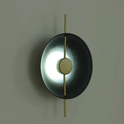 LED Wall Sconce Copper Circle Design Indoor Wall Light Fixtures for Living Room Bedroom 3000K E26 Metal Bathroom Lighting