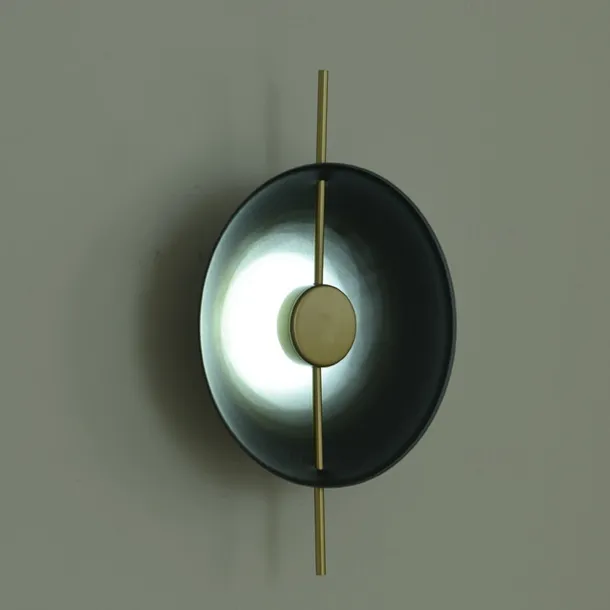 LED Wall Sconce Copper Circle Design Indoor Wall Light Fixtures for Living Room Bedroom 3000K E26 Metal Bathroom Lighting