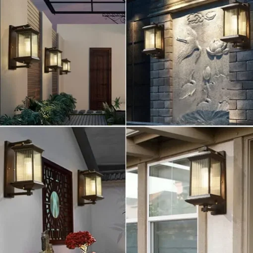 LED Wall Sconce Lighting Fixture Indoor Outdoor Lantern External Waterproof IP65 Rustproof Aluminum Glass Lantern Wall Lamp Lantern Courtyard Garden Balcony Villa Decorative Lights 110-240V