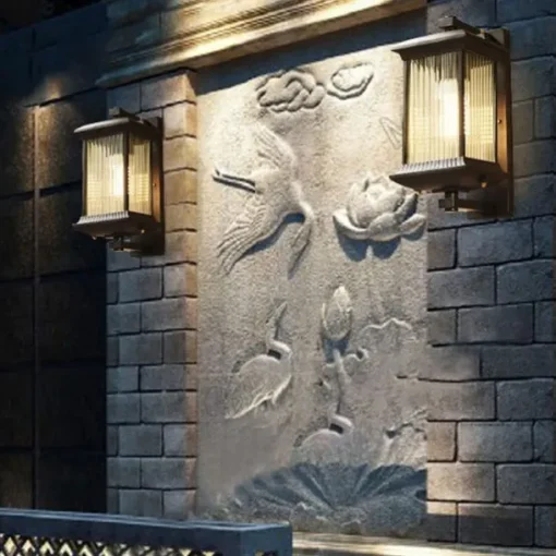 LED Wall Sconce Lighting Fixture Indoor Outdoor Lantern External Waterproof IP65 Rustproof Aluminum Glass Lantern Wall Lamp Lantern Courtyard Garden Balcony Villa Decorative Lights 110-240V
