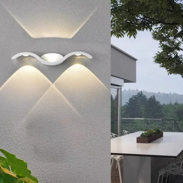 LED Wall Sconces Up Down Waterproof IP65 LED Wall Light Art Decor LED Wall Lamp Indoor Outdoor for Bedroom Bathroom Living Room Corridor Stairs Porch Warm White 110-240V
