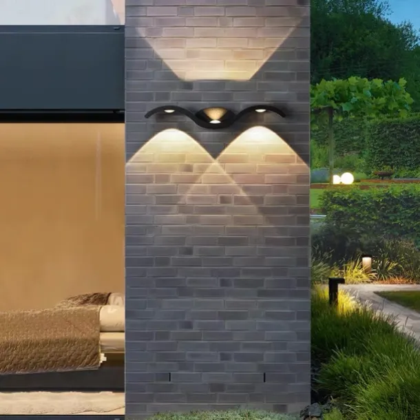 LED Wall Sconces Up Down Waterproof IP65 LED Wall Light Art Decor LED Wall Lamp Indoor Outdoor for Bedroom Bathroom Living Room Corridor Stairs Porch Warm White 110-240V