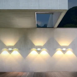 LED Wall Sconces Up Down Waterproof IP65 LED Wall Light Art Decor LED Wall Lamp Indoor Outdoor for Bedroom Bathroom Living Room Corridor Stairs Porch Warm White 110-240V