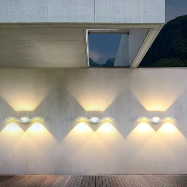 LED Wall Sconces Up Down Waterproof IP65 LED Wall Light Art Decor LED Wall Lamp Indoor Outdoor for Bedroom Bathroom Living Room Corridor Stairs Porch Warm White 110-240V