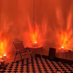 LED Water Ripple Ambient Night Light USB Rechargeable Rotating Projection RGB Crystal Table Lamp With Remote Control Dimmable Color Change For The Bedroom Bedside Playroom Children's Gifts