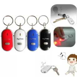 LED Whistle Key Finder Flashing Beeping Sound Control Alarm Anti-Lost Key Locator Finder Tracker with Key Ring