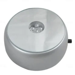 4LEDs Luminous Base Light Crystal Glass Transparent Objects Display Laser Colorful Round Stand Base for Cocktail
