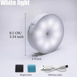 8LEDs Motion Sensor Light LED USB Night Light Kitchen Bedroom Stair Cabinet Hallway Closet Closet Night Light Charging Light