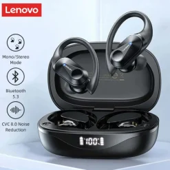 Lenovo LP75 True Wireless Headphones TWS Earbuds Ear Clip Bluetooth 5.2 IPX5 Deep Bass Long Battery Life for Apple Samsung Huawei Xiaomi MI Fitness Running Everyday Use Mobile Phone Car Motorcycle