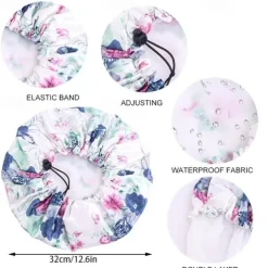 Leopard Print Silk Shower Cap, Double Waterproof Layers Shower Cap, Reusable EVA Hair Caps For Hair Protection, Seven Colors Available, For Men And Women Daily Bath Care