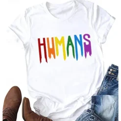 LGBT LGBTQ T-shirt Pride Shirts Rainbow Human Lesbian For Women's Adults' Halloween Carnival Masquerade Hot Stamping Pride Parade Pride Month