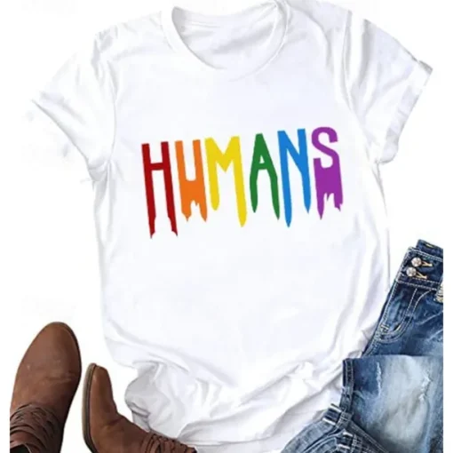 LGBT LGBTQ T-shirt Pride Shirts Rainbow Human Lesbian For Women's Adults' Halloween Carnival Masquerade Hot Stamping Pride Parade Pride Month