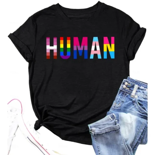 LGBT LGBTQ T-shirt Pride Shirts Rainbow Human Lesbian For Women's Adults' Halloween Carnival Masquerade Hot Stamping Pride Parade Pride Month