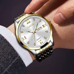 LIGE Men Quartz Analog Wrist Watch Simple Casual Strainless Steel Date Display Classic Fashion Watch Relogio Masculino