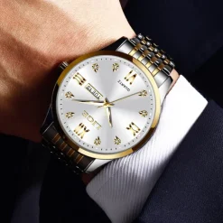 LIGE Men Quartz Analog Wrist Watch Simple Casual Strainless Steel Date Display Classic Fashion Watch Relogio Masculino