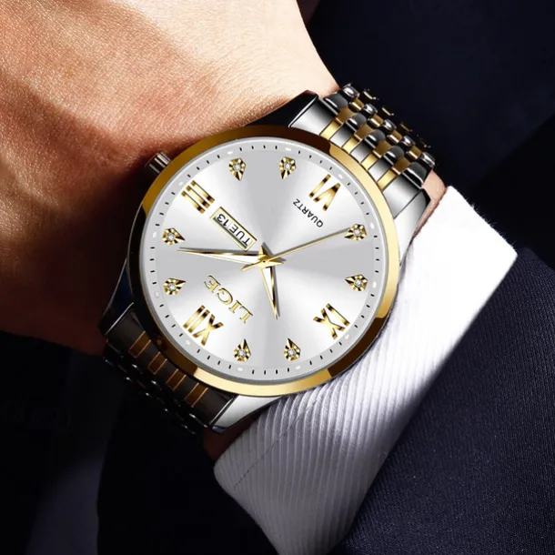 LIGE Men Quartz Analog Wrist Watch Simple Casual Strainless Steel Date Display Classic Fashion Watch Relogio Masculino