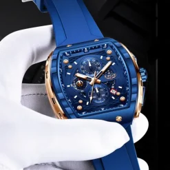 LIGE Men Quartz Watch Sports Business Calendar Waterproof Plastic Silicone Strap Watch