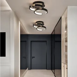 1-Ligh 22.5cm LED Ceiling Light Modern Simple Style Bedroom Living Room Creative Personality Geometric Shapes Dimmable Metal Porch Into The Door Lighting 18W
