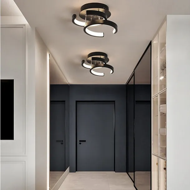 1-Ligh 22.5cm LED Ceiling Light Modern Simple Style Bedroom Living Room Creative Personality Geometric Shapes Dimmable Metal Porch Into The Door Lighting 18W