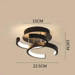 1-Ligh 22.5cm LED Ceiling Light Modern Simple Style Bedroom Living Room Creative Personality Geometric Shapes Dimmable Metal Porch Into The Door Lighting 18W