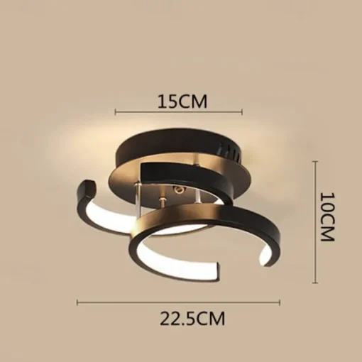 1-Ligh 22.5cm LED Ceiling Light Modern Simple Style Bedroom Living Room Creative Personality Geometric Shapes Dimmable Metal Porch Into The Door Lighting 18W